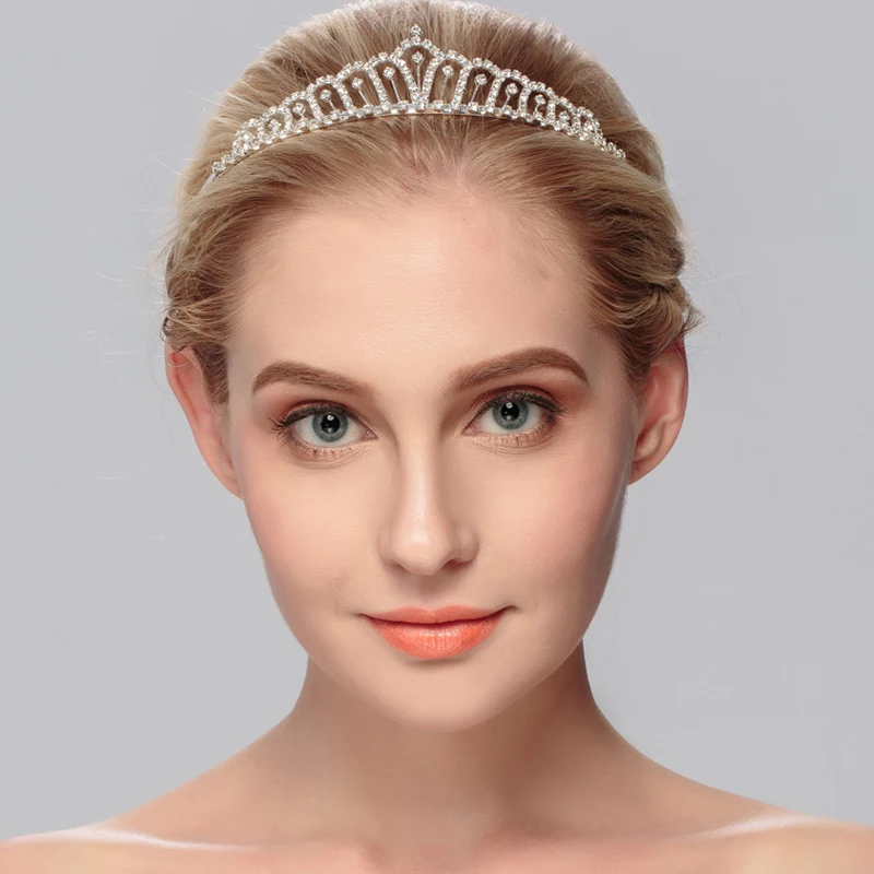 Crystal tiara jewelry bridal diadem wedding hair accessories 1PCS princess crownin Hair Jewelry