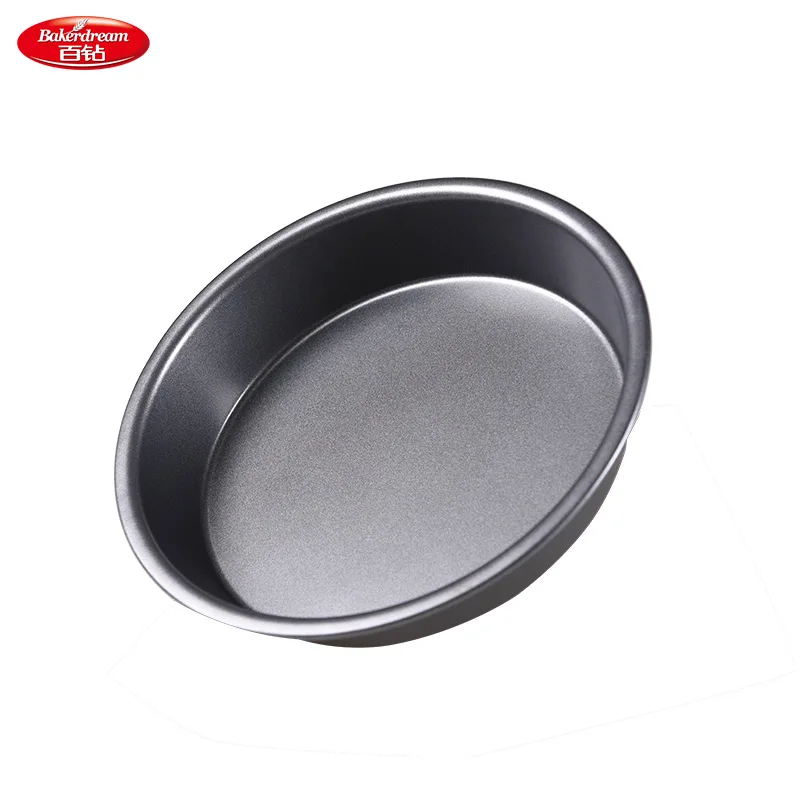 Bakerdream Round Cake Pan 6 inch Pizza Pan Carbon Steel Pizza Tray Pie