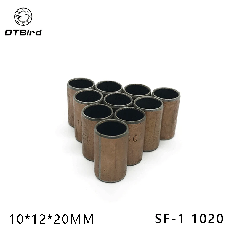 

10Pcs SF1 SF-1 10pcs1020 1020 10*12*20 Self Lubricating Composite Bearing Bushing Sleeve 10 x 12 x 20mm Free shipping