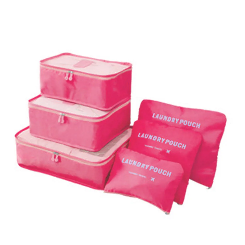 

High quality 6pcs/Set Portable Storage Bag with Laundry Pouches Clothes Luggage Organizer Container Case .