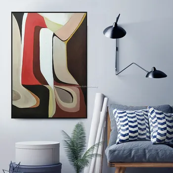 

Geometric Nordic mordern abstract Painting on canvas Picasso style acrylic quadro cuadro decor Wall Art Pictures For living room