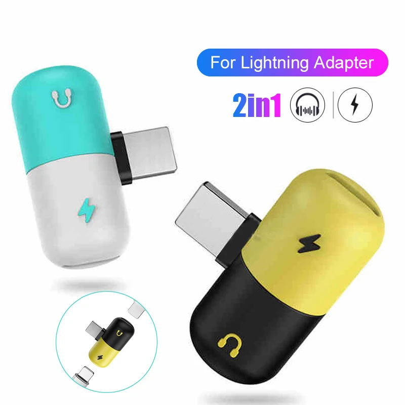 Koop 2 in 1 Voor Bliksem Opladen Audio Adapter Voor iPhone 7 8 Plus Splitter Jack Headphone Adapter Voor iPhone X converter