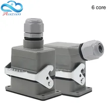 Hdc-h6b-he прямоугольный сверхмощный разъем 6-006-1 контактный авиационный разъем верхний провод и боковой провод одна кнопка 16A