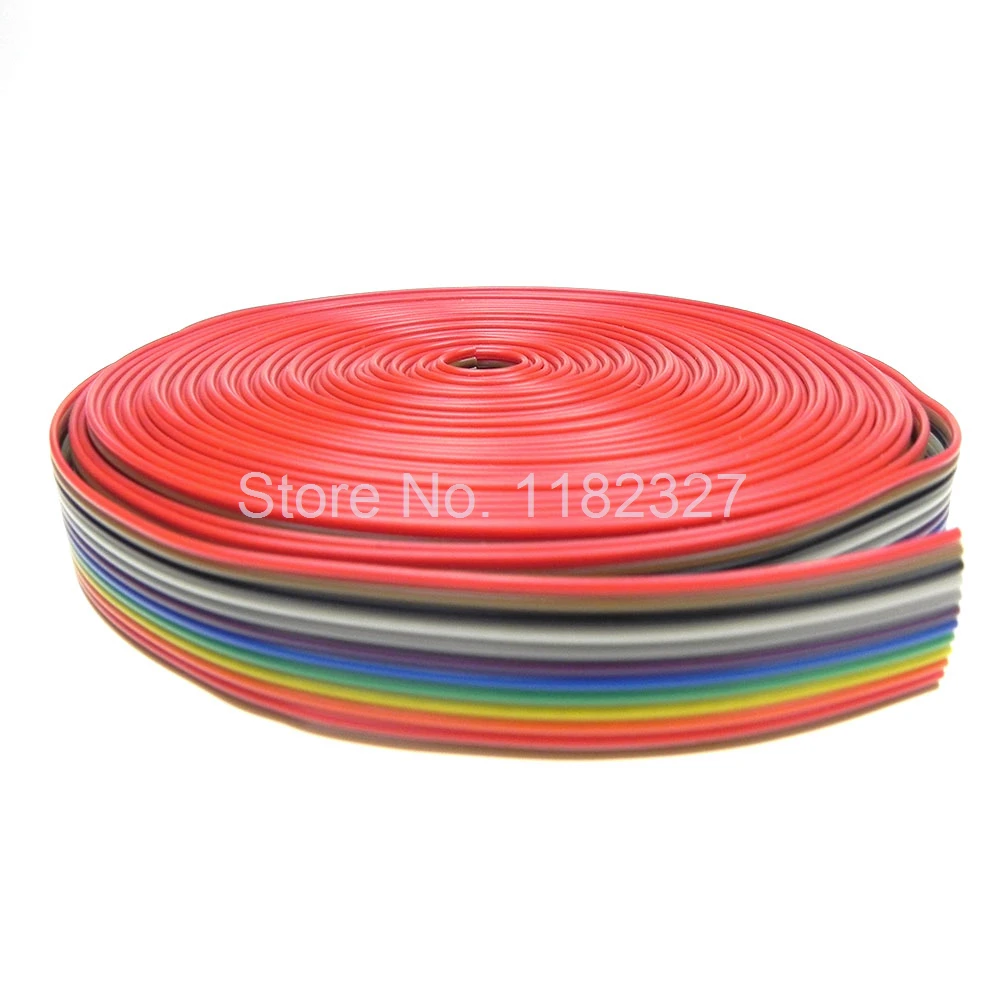 1 м/лот) каплевидный ленточный кабель 12 способов Vlakke Kleur Rainbow draad Regenboog 12 P lint kabel шаг 1,27 мм