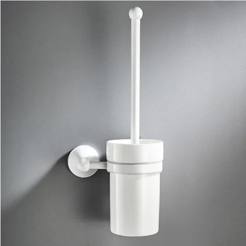 Белый аксессуары для ванной комнаты латунный набор держатель для туалетной щетки двойной держатель для чашки двойной держатель для полотенец - Цвет: toilet brush holder