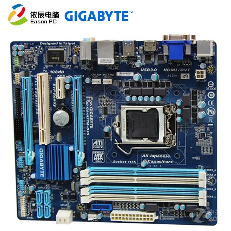 Материнская плата GIGABYTE GA-H77M-D3H для настольного компьютера LGA1155 DDR3 i3 i5 i7 Micro-ATX