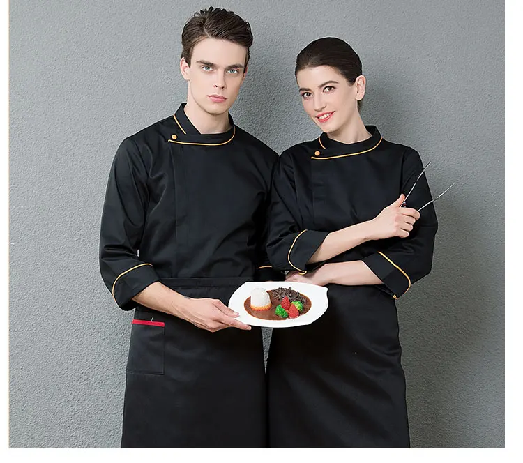 Новый высокое качество шеф-повара КУРТКА ресторан с длинными рукавами Униформа Отель пальто пекарня унисекс куртка кухня пособия по