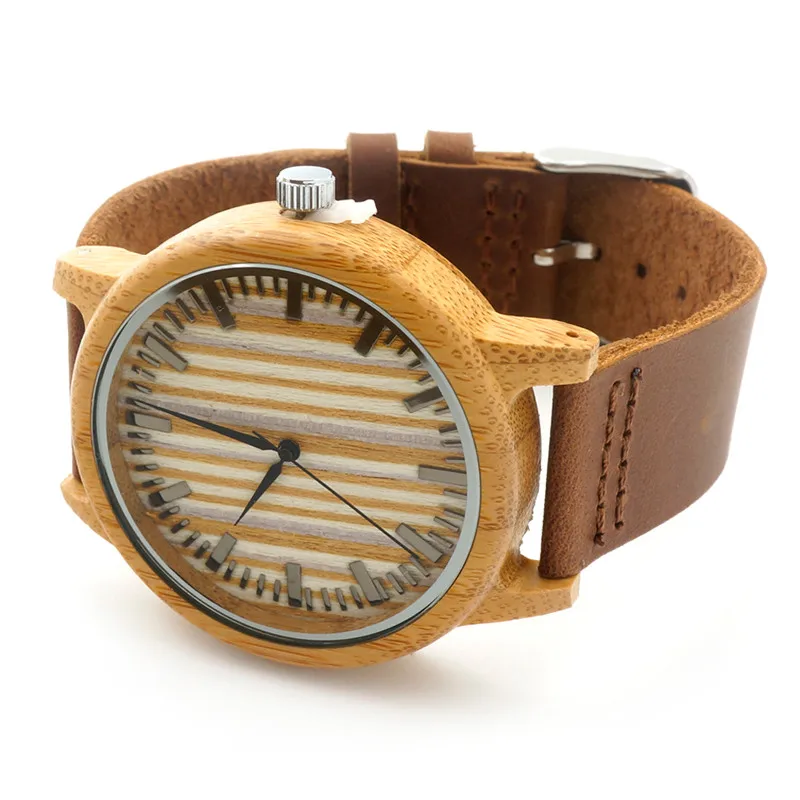 BOBO BIRD V-A20 Mens Watches 43mm Bamboo Wood Watch Japan Movement 2035 Quart-watch Clock in Gift Box relojes hombre