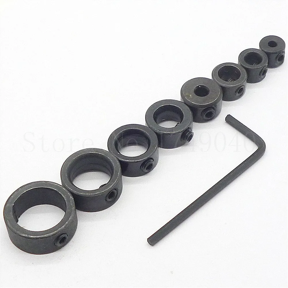 8Pcs Drill Bit Shaft Depth Stop Collars Ring Set 3~16mm Woodworking Wood Drills