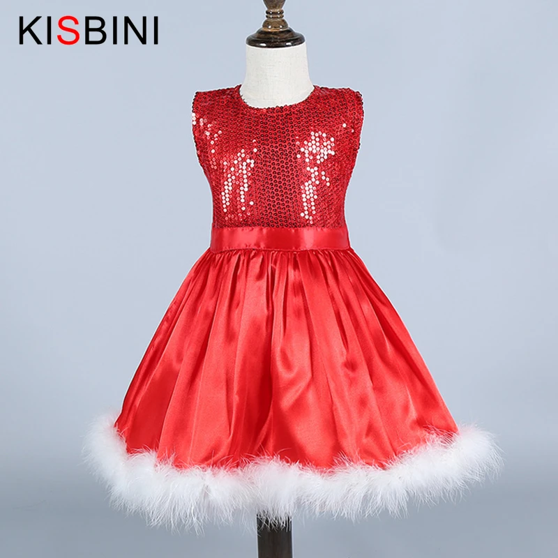 KISBINI Christmas baby Girls dress New Year Clothes Winter Fashion Costume Red Cotton Children Kids Dress for 2 3 4 5 Years Girl KISBINI Christmas baby Girls dress New Year Clothes Winter Fashion Costume Red Cotton Children Kids Dress for 2 3 4 5 Years Girl