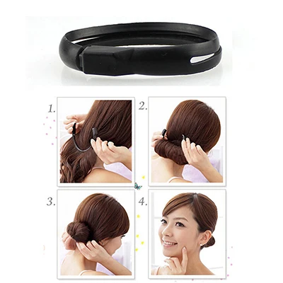 

Hair Braiders Women Girls Black Hair Styler Magic Buns Ponytail Maker Twist Ring Styling Tools Black 25cm Hair Styler