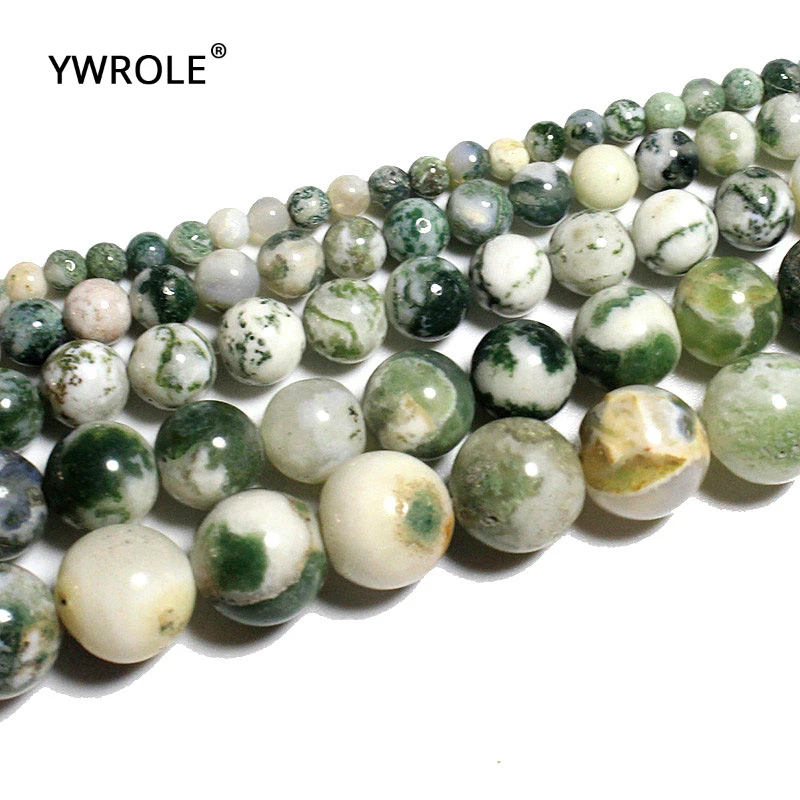 

Natural Tree Dendritic Agat Round Loose Stone Beads For Jewelry Making Diy Bracelet Necklace 4mm 6mm 8mm 10mm 12mm Strand 15''