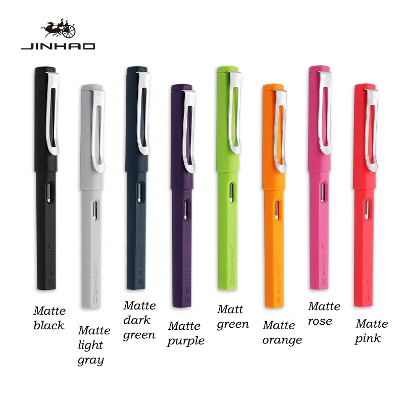 Jinhao 599a матовая офисная деловая ручка для фонтанов, роскошная ручка с чернилами, подарочные ручки, 4 вида перьев, новинка, 10 шт., можно выгравировать логотип