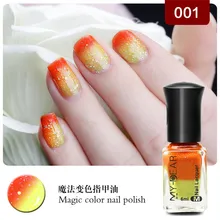 1Pcs 6ml Available Thermal Nail Polish Peel Off Polish with Paillette Temperature Color Changing Nail Polish 27Colors