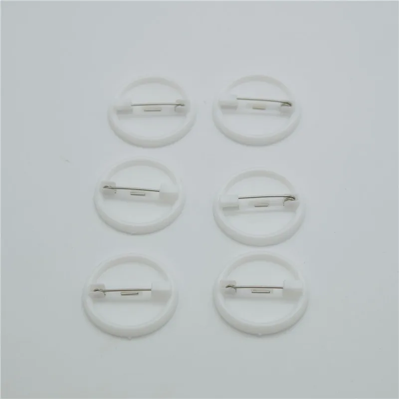 

100pcs 23mm White plastic Brooch Pin Disc's & Backs Costume Tools Craft for jewelry