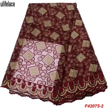 

African Lace Fabric Embroidered Nigerian Laces Fabrics High Quality Tulle Mesh French Lace Fabric For Wedding Dresses F4-2075