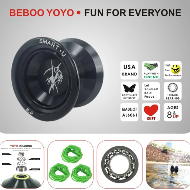 BEBOO йо-йо металлический Профессиональный Йо-Йо набор йо-йо+ перчатка+ 3 веревки S2 йо-йо Классические игрушки Diabolo подарок для детей