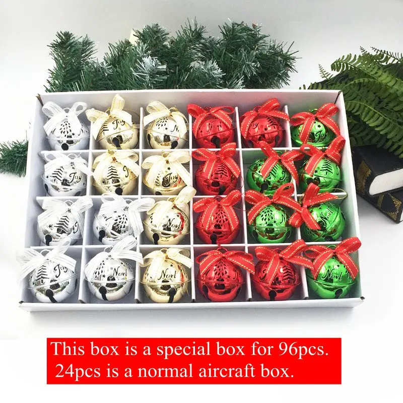 

High quality 24 pieces / box of new Christmas bells 4 colors can be mixed color jingle bells when the Christmas decoration