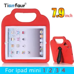 Tianfour EVA противоударный чехол для iPad Mini 1 2 3 4 7,9 "мультфильм галстук Стенд Tablet Защитная детские