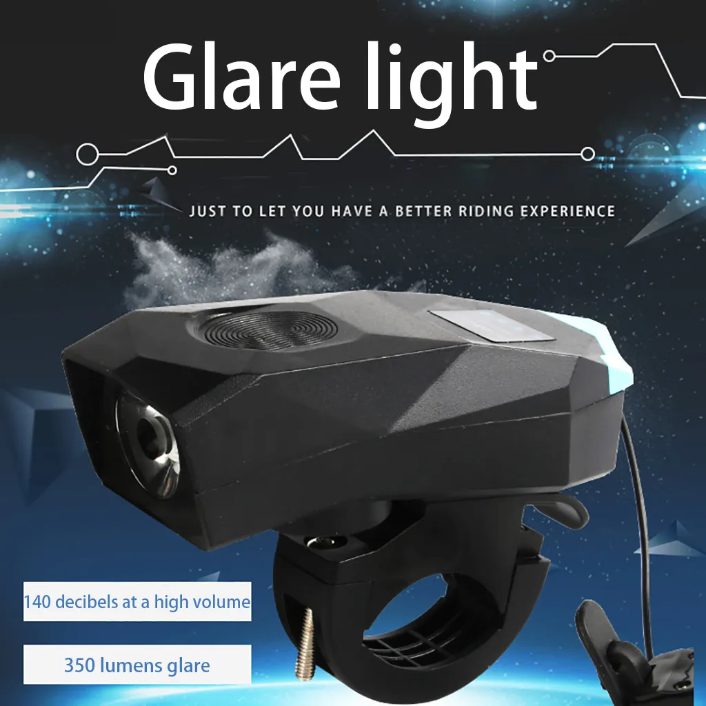 

LED Bike Light Front Remote Horn Bicycle Light Lantern For Bicycle Cycling Bell Flashlight USB Rechargeable Speaker Lamp