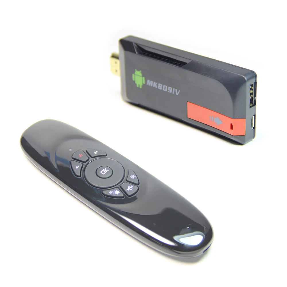  [ Gyroscope 3 Axis Sensor C120 air mouse ] Quad Core Android TV Box MK809IV MK809 IV  Mini PC RK3188T Wifi Cortex-A7 2GB RAM 8GB 