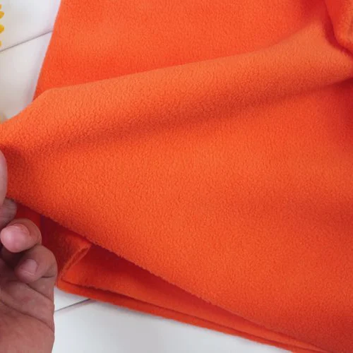 ORANGE Polyester Polar Fleece Fabric anti pilling one side Fleece