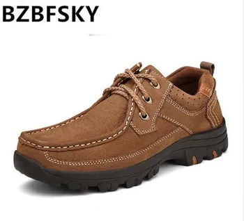 

Nice New Arrival Men Boat Shoes Genuine Leather High Quality Calssic Men Handmade Sewing Business Casual Shoes