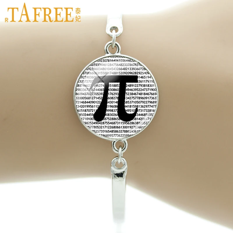 

TAFREE Brand Vintage PI Bracelet Math Teachers Jewelry Science Bangle Mathematics Black and White Art Charms men women Gift D167