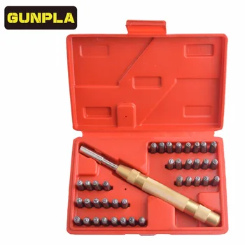 

Gunpla 39-Piece Stamping Punch Tool Set for Leather 5/32"(4mm) Numbers and Letters Leather punch sets