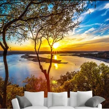 Beibehang обои настенные 3 d Солнечный закат красивые 3d фото обои папье peint Фреска 3d обои 3d на стену виниловая стена