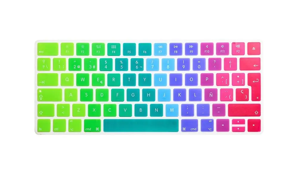 Испанские буквы ЕС макет беспроводной клавиатуры наклейки для Apple новая волшебная клавиатура 2 релиз в году клавиатуры кожи Обложки - Цвет: Rainbow