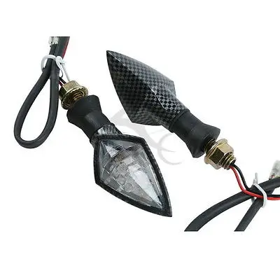 

12V Carbon Fiber Turn Signal Amber Lights Indicators for Universal Motorcycle