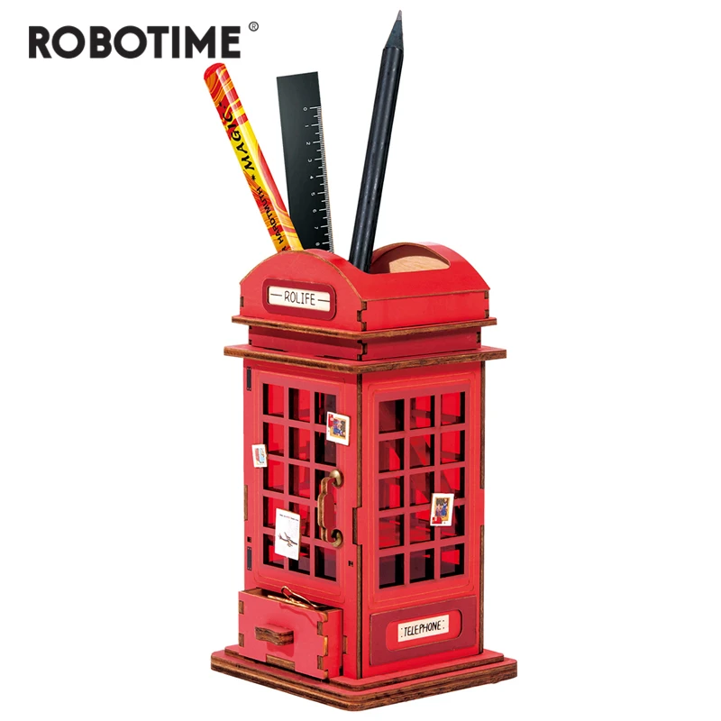 Robotime Новое поступление креативная DIY телефонная будка 3D Ручка модель строительные наборы игрушка подарок для детей и взрослых TG13