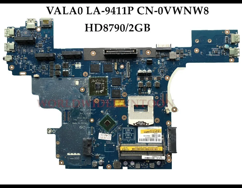 Материнская плата для ноутбука Dell Latitude E6540 модель VWNW8 HM87 PGA947 HD8790M/2 ГБ DDR3 100%