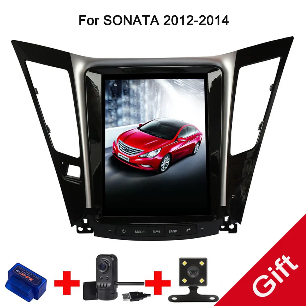 10 4 &quotTesla Тип Android Fit HYUNDAI SONATA 2012 2013 2014 Автомобильный dvd-плеер навигация gps радио |