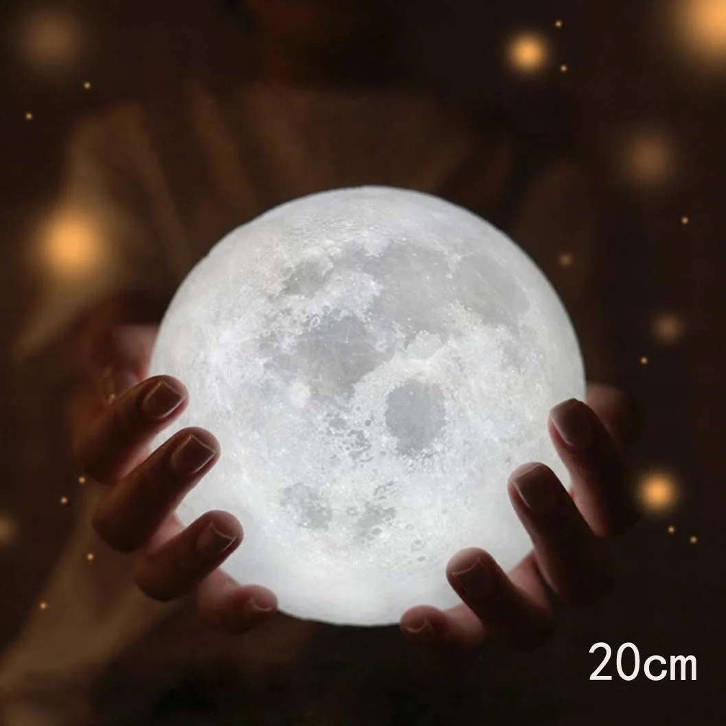 

plastic 3D creative moon light with stand USB LED Magical Moon Night Light Moonlight Table Desk Energy saving Moon Lamp Gift