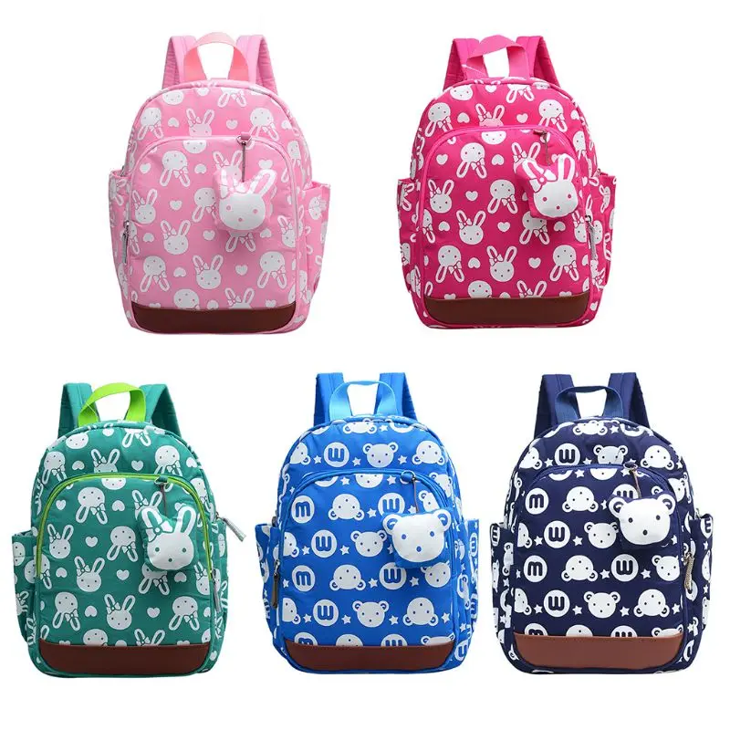 Nylon Rabbit Baby Backpack Cute Animals Anti Lost School Bag for Toddlers Kids Girls Boys Age 1