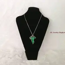 Минимальный заказ$10) большой черный бархат деревянный дисплей ювелирных изделий Бюст Ожерелье Манекен Стенд держатель в ткани#002