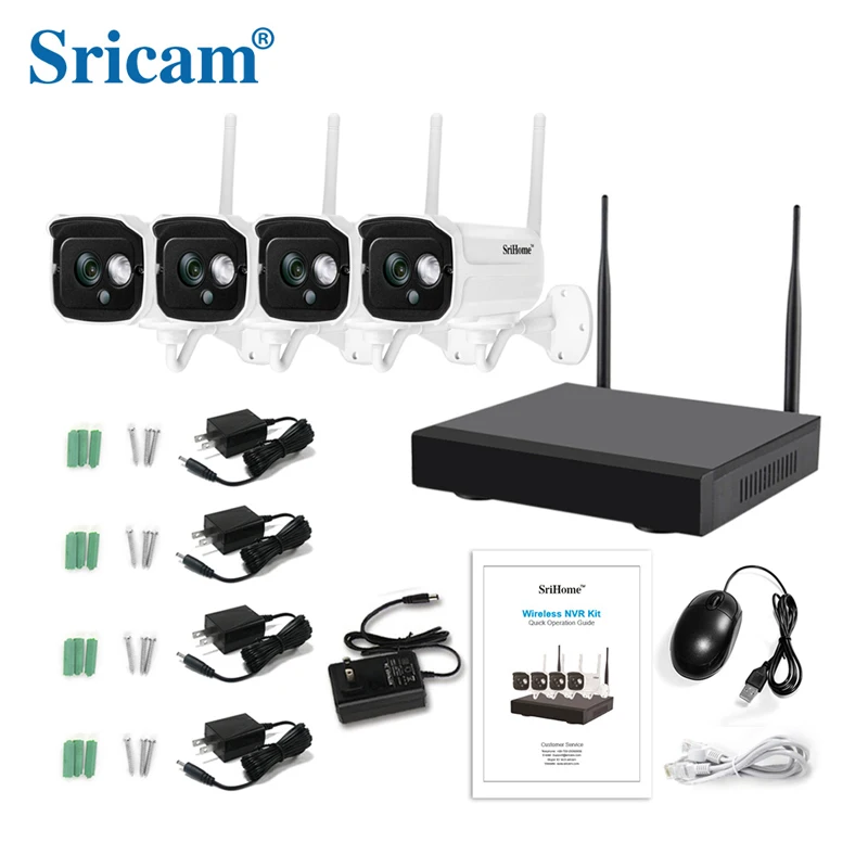 Sricam Открытый 4/9CH IP камера комплект водонепроницаемый HD 1080P видеонаблюдения CCTV ONVIF пуля Wifi камера Беспроводной NVR система безопасности