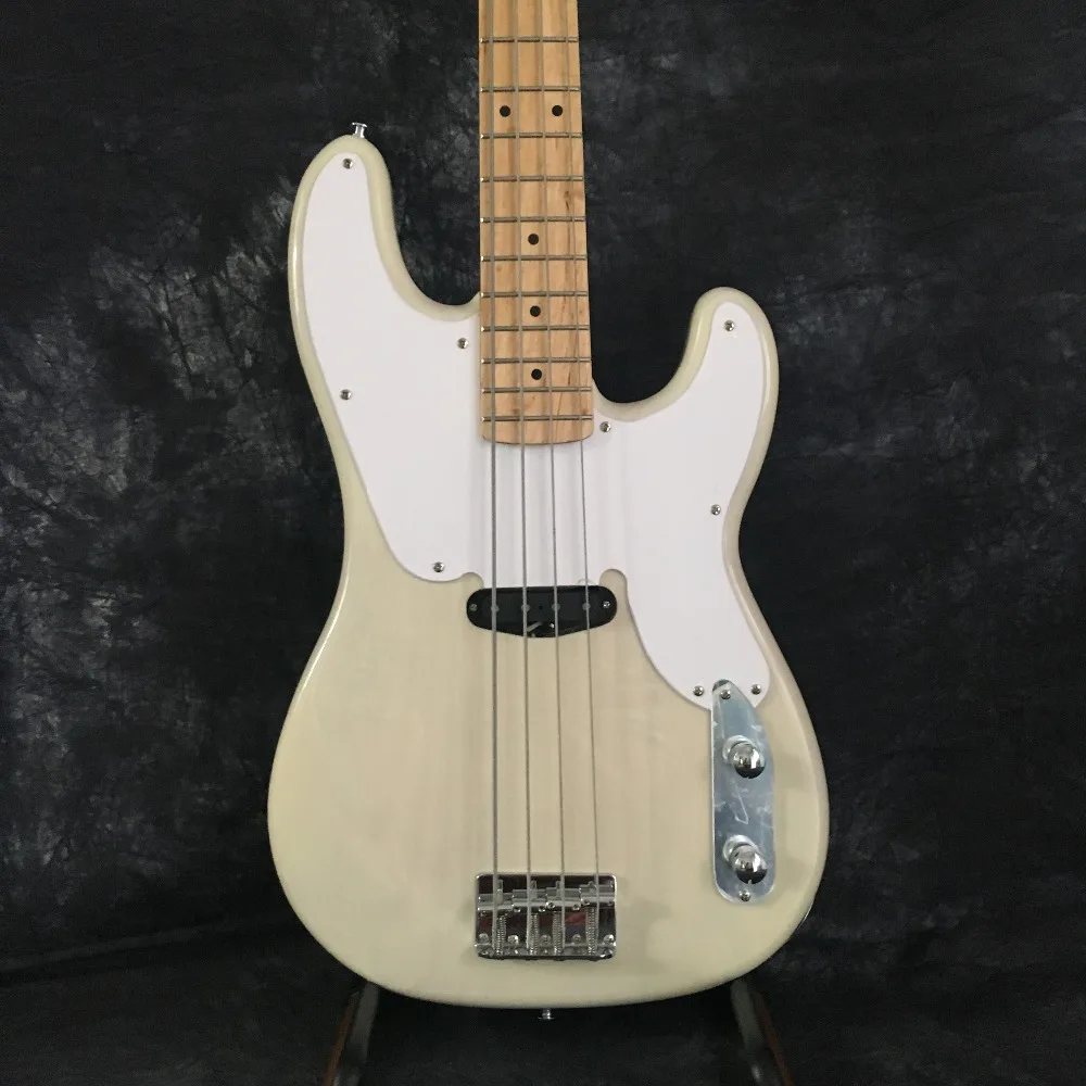 

Custom high quality Chinese jazz instrument 4 strings white low electric electric guitar free shipping