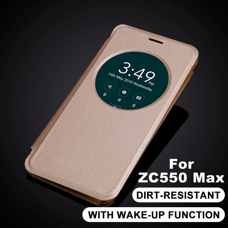 

New arrival For ASUS ZC550KL ZenFone Max Fashion Ultra Slim Quick Smart Circle View Window Case Flip Leather Case