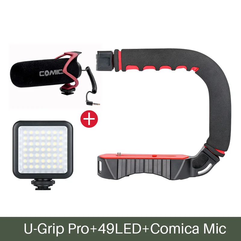 Ulanzi U-Grip Pro тройное крепление для холодного башмака Ручка Рукоятка Vlog камера видео Риг аксессуары для Nikon Canon sony DSLR мобильный телефон - Цвет: Kit 7