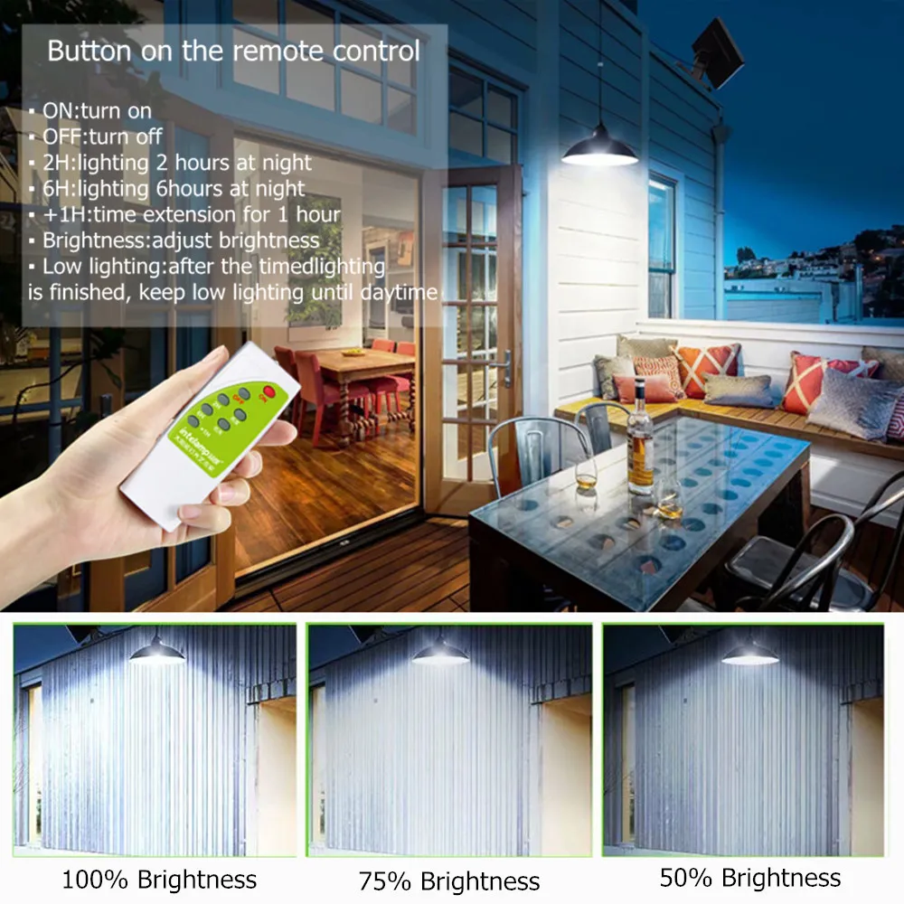 Chandelier Solar LED Light With Remote Control Solar Lamp Retro Lampshade Bulb Solar Panel 9.8ft Cord Outdoor Solar Garden Light