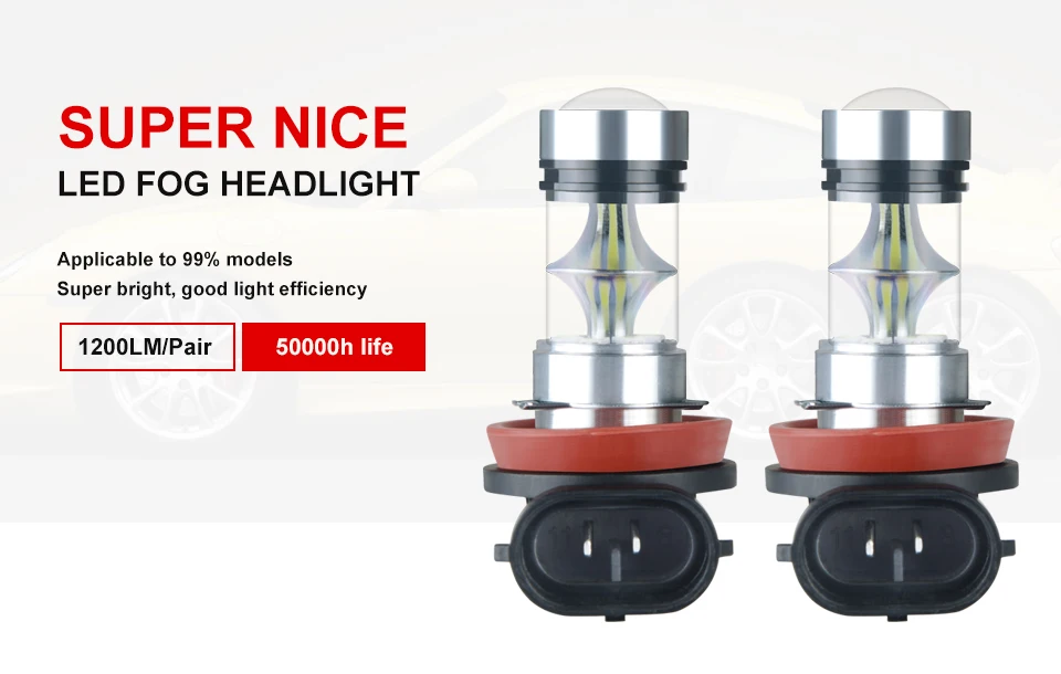Aceersun Led Fog Lights Bulb ICE BLUE H8 H11 H10 9006 HB3 9005 H1 H3 1200LM 6500K 8000K 3000k 12V 24V araba aksesuar auto lamp (1)