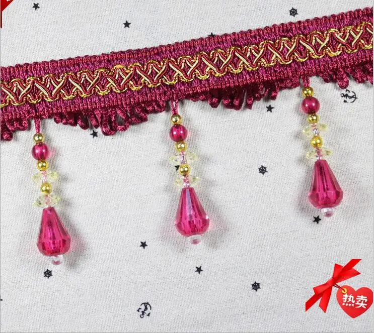 Beaded Curtain Accessory Fringe Ribbon Trim Indian Crafting Sewing Lace By 1 Yd
