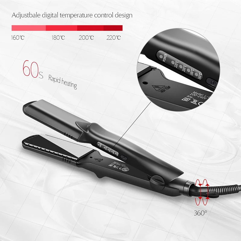 

CkeyiN 4-in-1 Hair Curler Roller Electric Hair Straightener Styling Tool+Heat Resistant Glove Plate Fast Straight Hair Curl 30