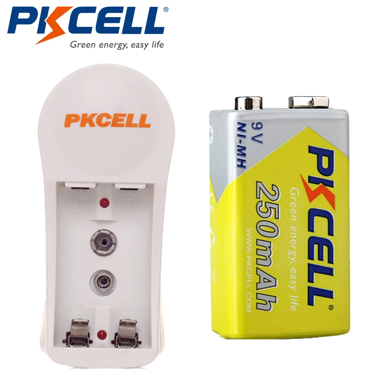 Prix 1 Pcs 250 mAh 9 V Ni MH Rechargeable Batterie avec 1 Pcs Batterie Chargeur 8126 Ronde adaptateur UE ÉTATS UNIS Plug pour MP3 MP4 lecteur jouets