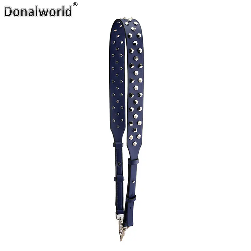 

Donalworld Wemon Girls Flower Purse Straps Replacement Rivet PU Leather Handbags Strap For shoulder Bag Straps Accessories