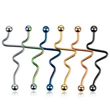 1 шт. зигзаг кривая уха штанга фабричного производства пирсинг эшафот бар штанга серьги для ушного хряща Orelha Украшения для тела