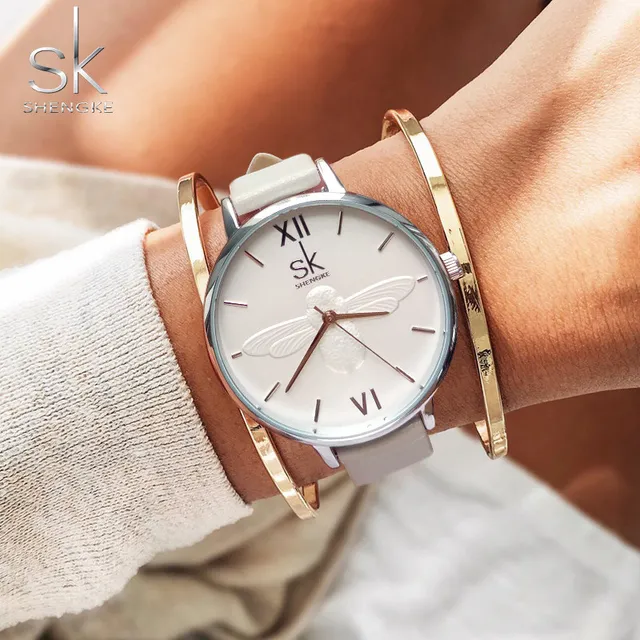 Shengke Fashion Casual Quartz Watch For Woman Female Elegant White Wrist Watch L Shengke Fashion Casual Quartz Watch For Woman Female Elegant White Wrist Watch L